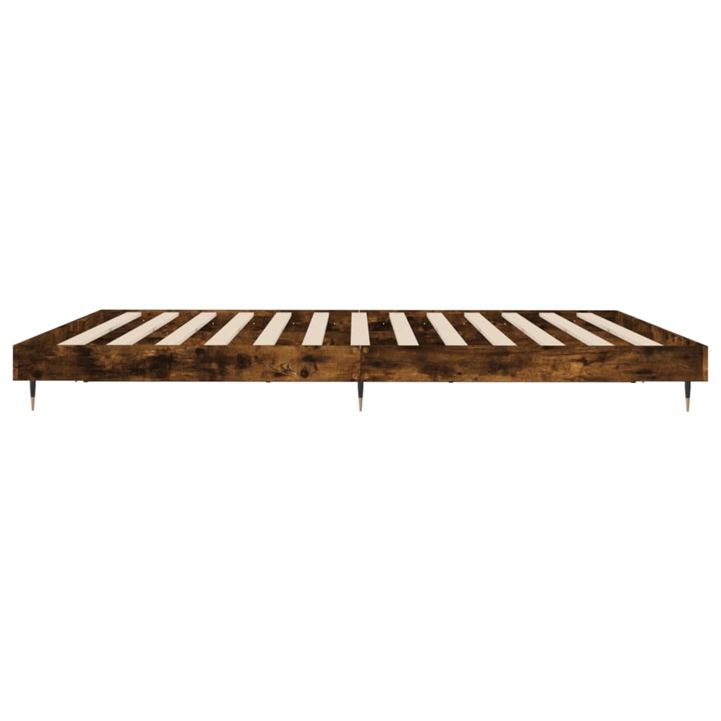 vidaXL Estructura de cama sin colchón madera roble ahumado 140x200 cm