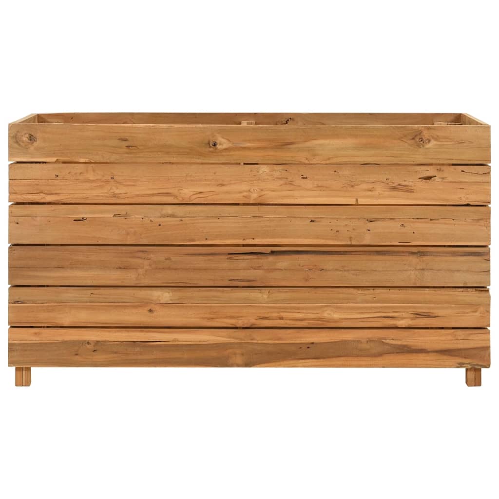 vidaXL Arriate elevado madera de teca reciclada y acero 100x40x55 cm