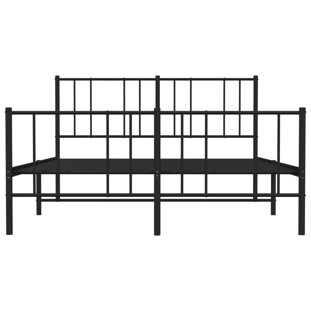 vidaXL Estructura cama sin colchón con estribo metal negro 150x200 cm