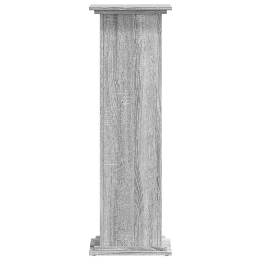 vidaXL Soportes de plantas madera ingeniería gris Sonoma 33x33x100cm