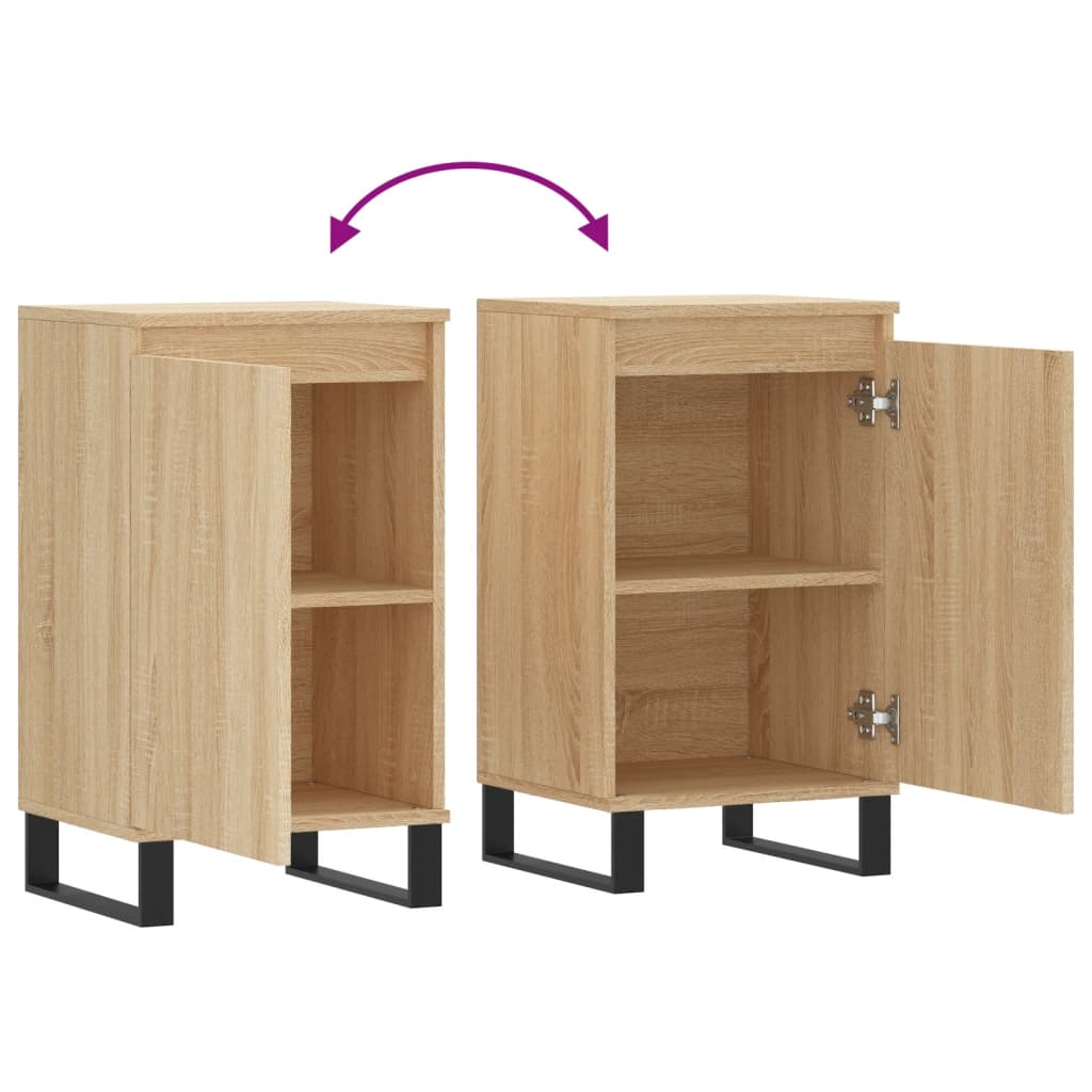 vidaXL Aparadores 2 uds madera de ingeniería roble Sonoma 40x35x70 cm