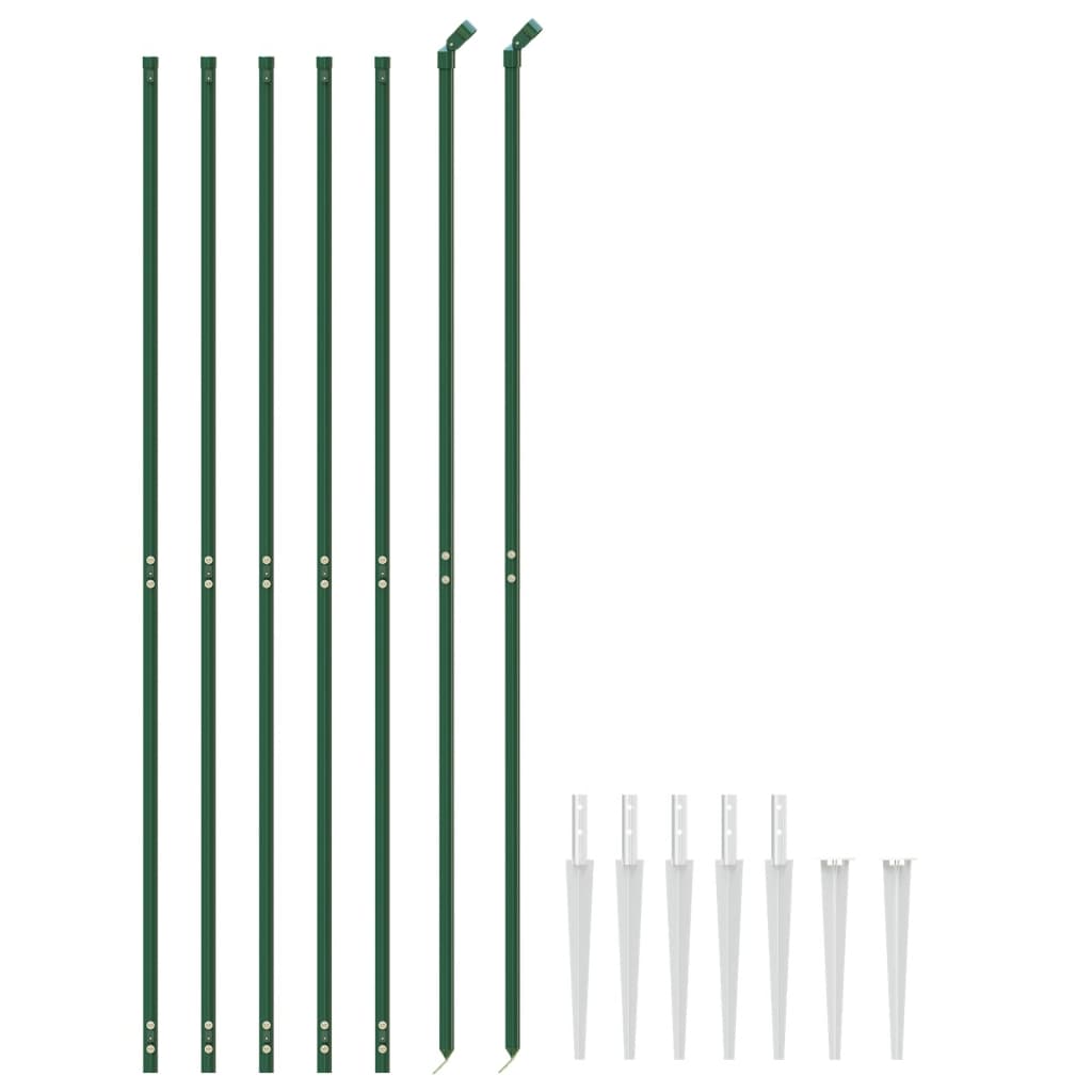 vidaXL Cerca de alambre con pinchos de anclaje verde 1,4x10 m