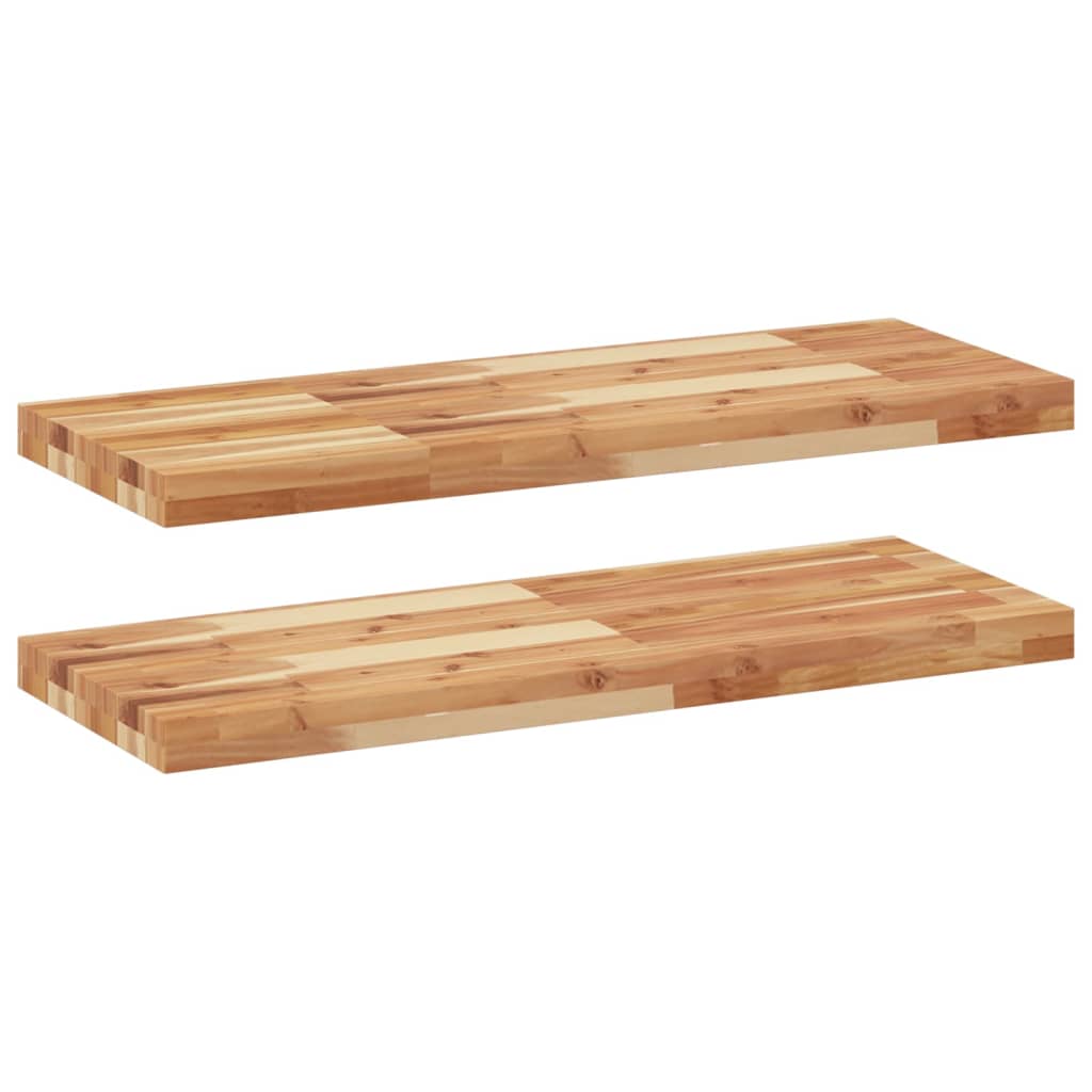 vidaXL Estante flotante 2 uds madera acacia acabado aceite 80x30x4 cm