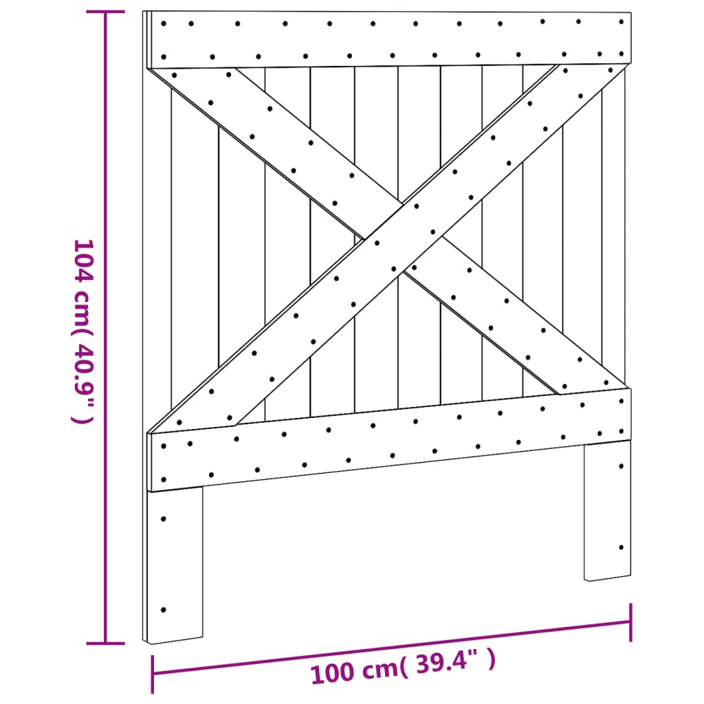 vidaXL Cabecero de madera maciza de pino 100x104 cm