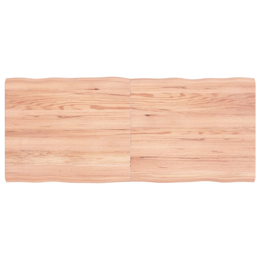 vidaXL Tablero mesa madera tratada borde natural marrón 140x60x(2-4)cm