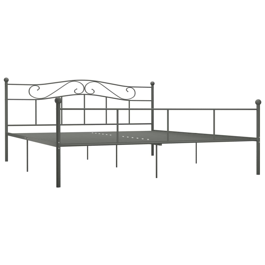 vidaXL Estructura de cama sin colchón metal gris 180x200 cm