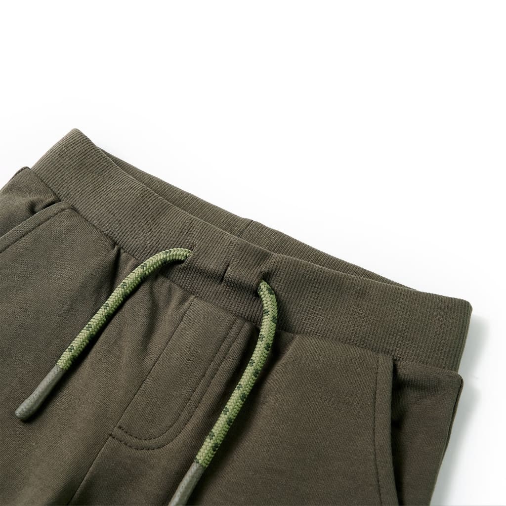 Pantalones cortos infantiles con cordón caqui oscuro 104