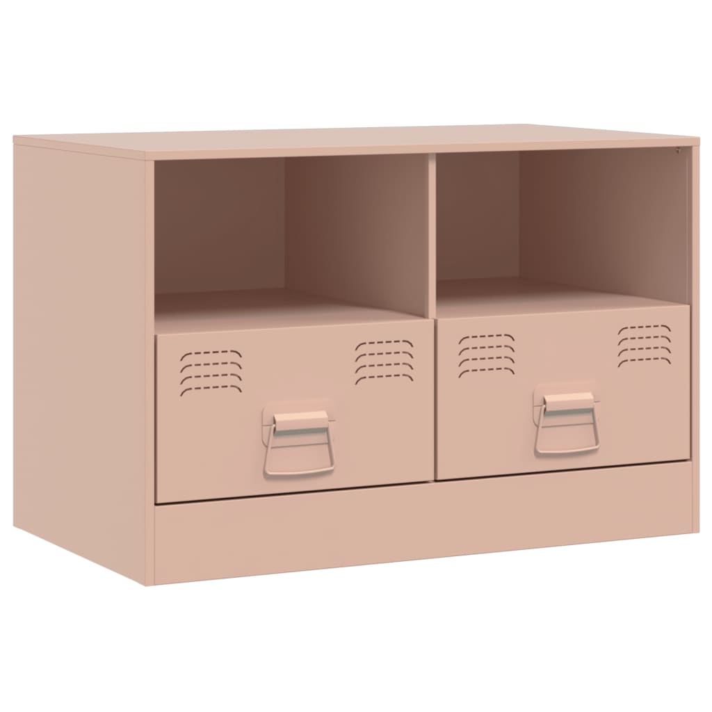 vidaXL Mueble para TV de acero rosa 67x39x44 cm