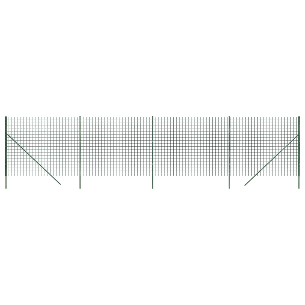 vidaXL Cerca de alambre de acero galvanizado verde 2x10 m