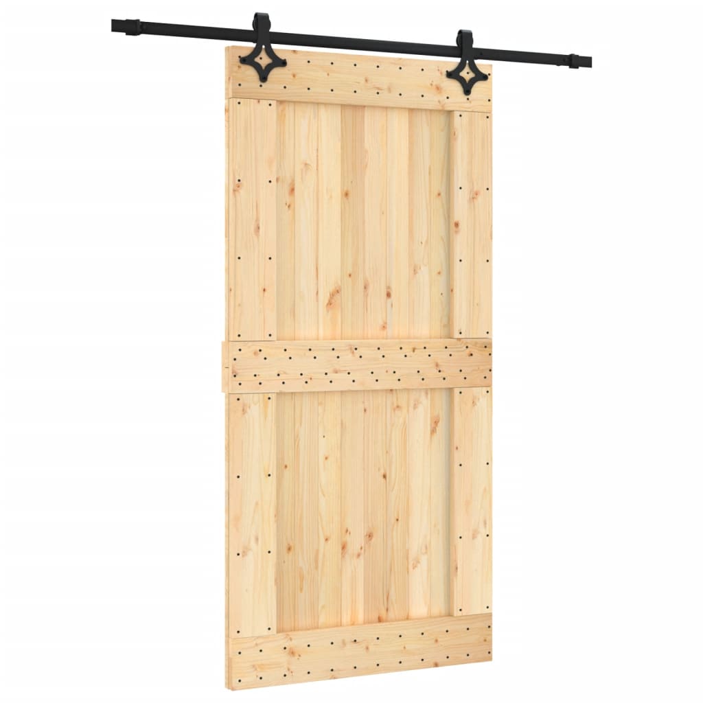 vidaXL Puerta corredera con herrajes madera maciza de pino 100x210 cm