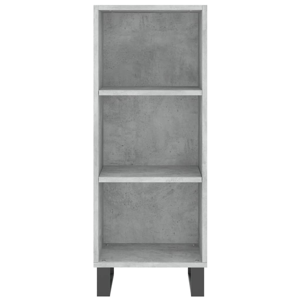 vidaXL Aparador de madera contrachapada gris hormigón 34,5x32,5x180 cm