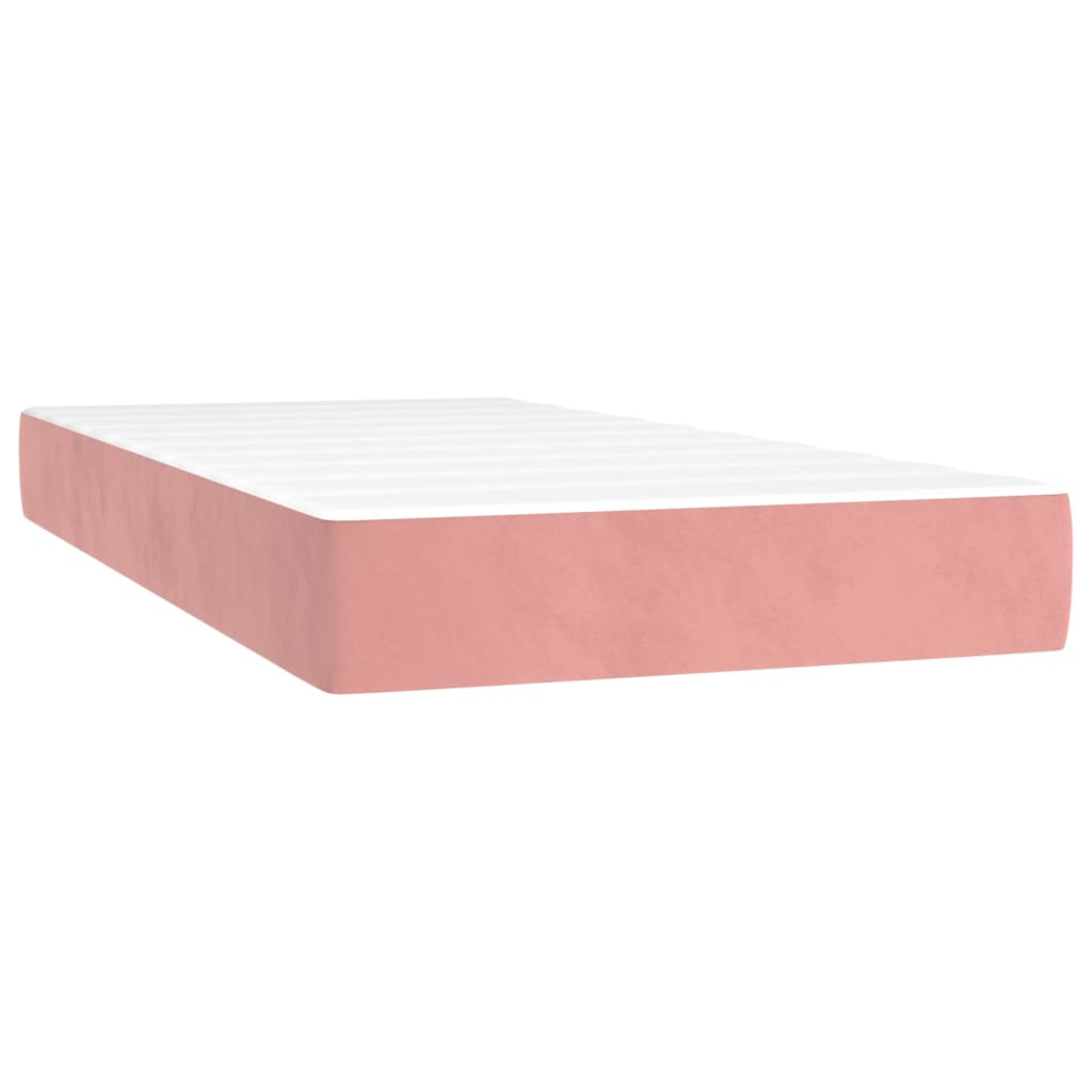 vidaXL Cama box spring con colchón terciopelo rosa 80x200 cm