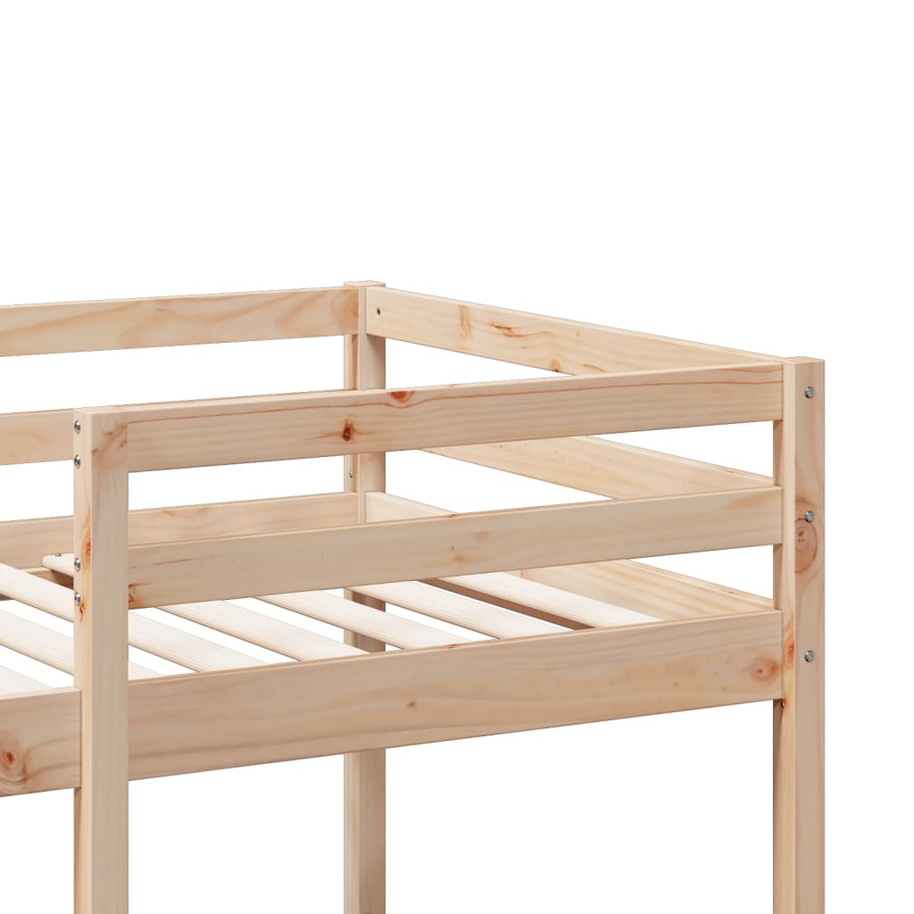 vidaXL Cama alta sin colchón madera maciza de pino 75x190 cm