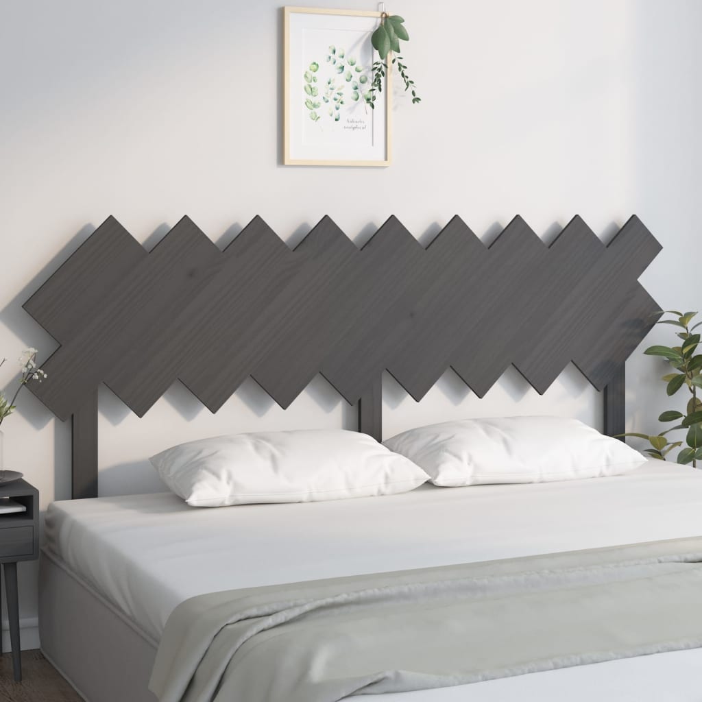 vidaXL Cabecero de cama madera maciza de pino gris 178x3x80,5 cm
