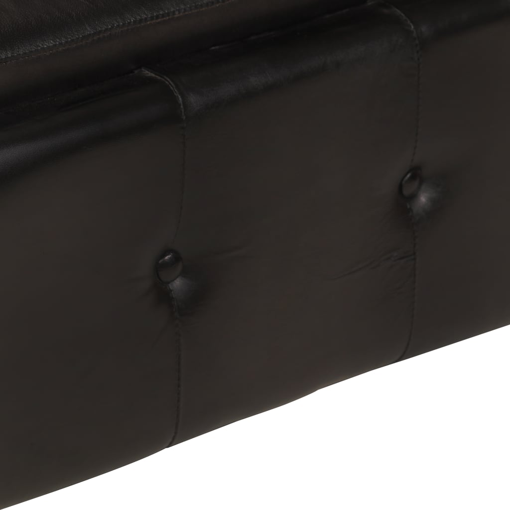 vidaXL Sillón Chesterfield de cuero auténtico negro