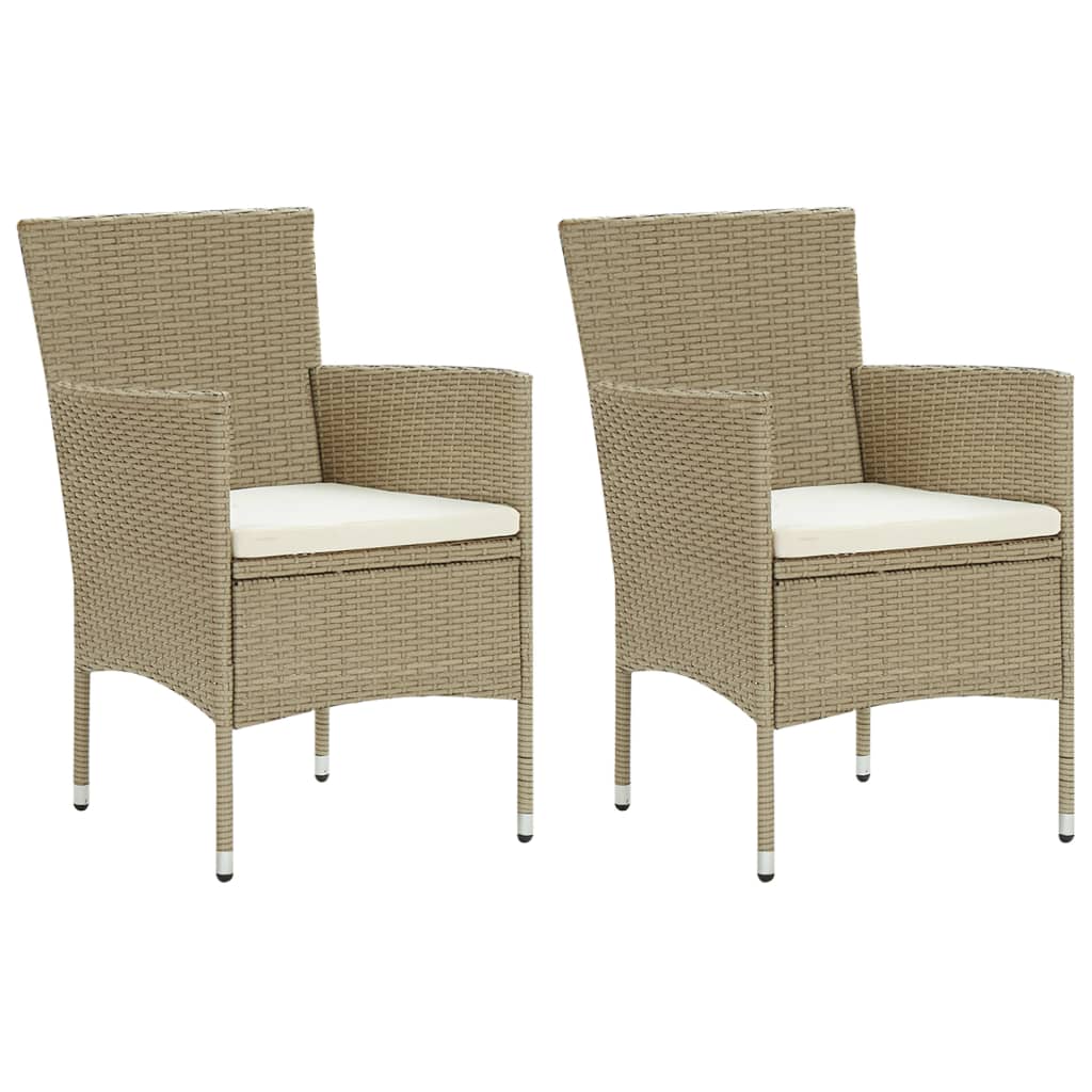 vidaXL Juego de comedor para jardín 3 piezas beige