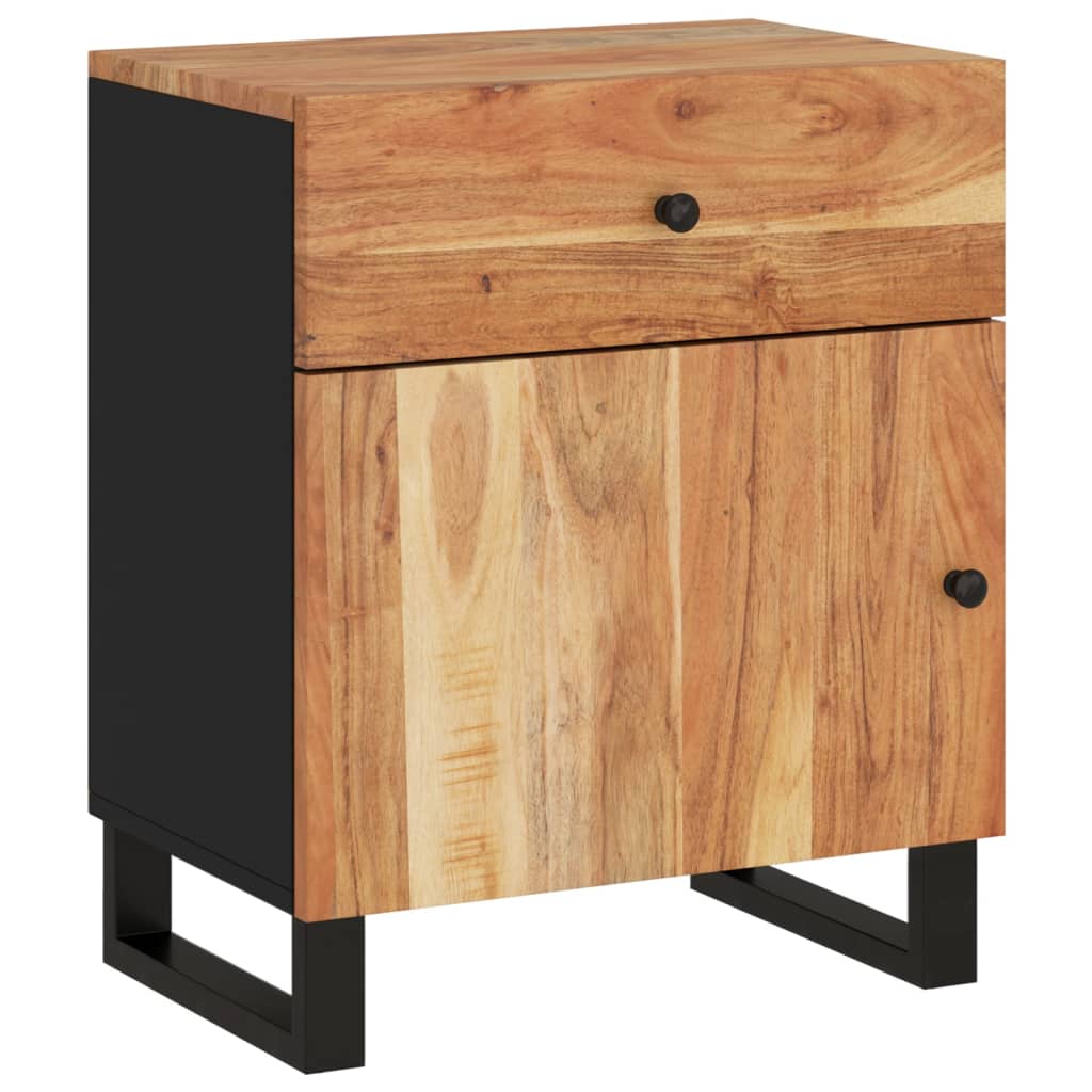 vidaXL Mesita de noche madera acacia madera contrachapada 50x33x60 cm