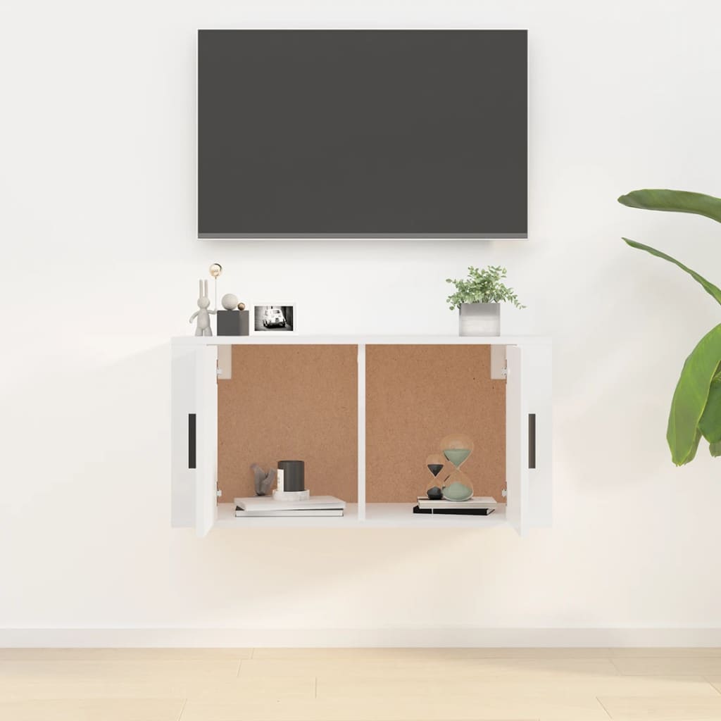 vidaXL Mueble para TV de pared blanco brillante 80x34,5x40 cm