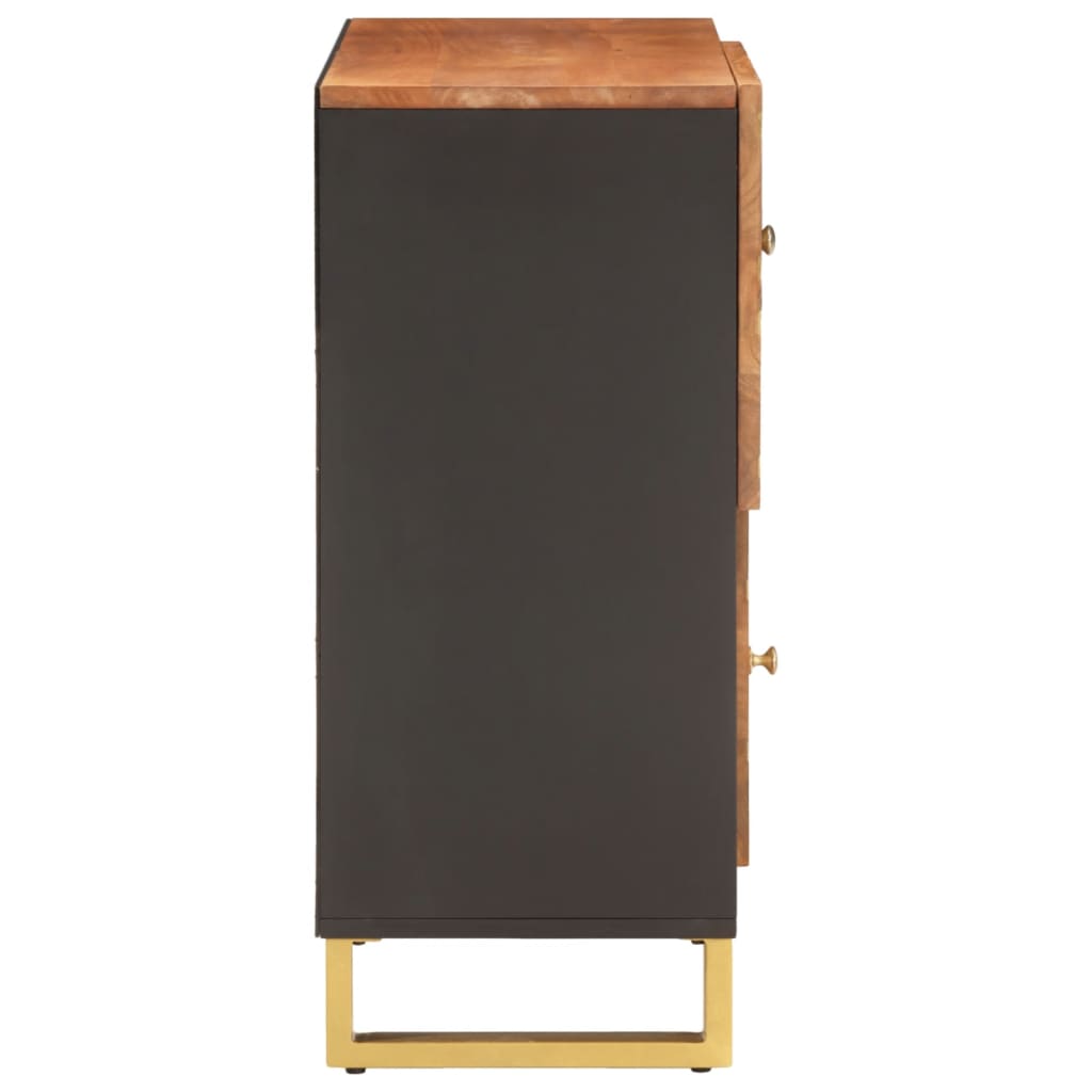 vidaXL Mueble auxiliar madera maciza mango marrón/negro 80x33,5x75 cm