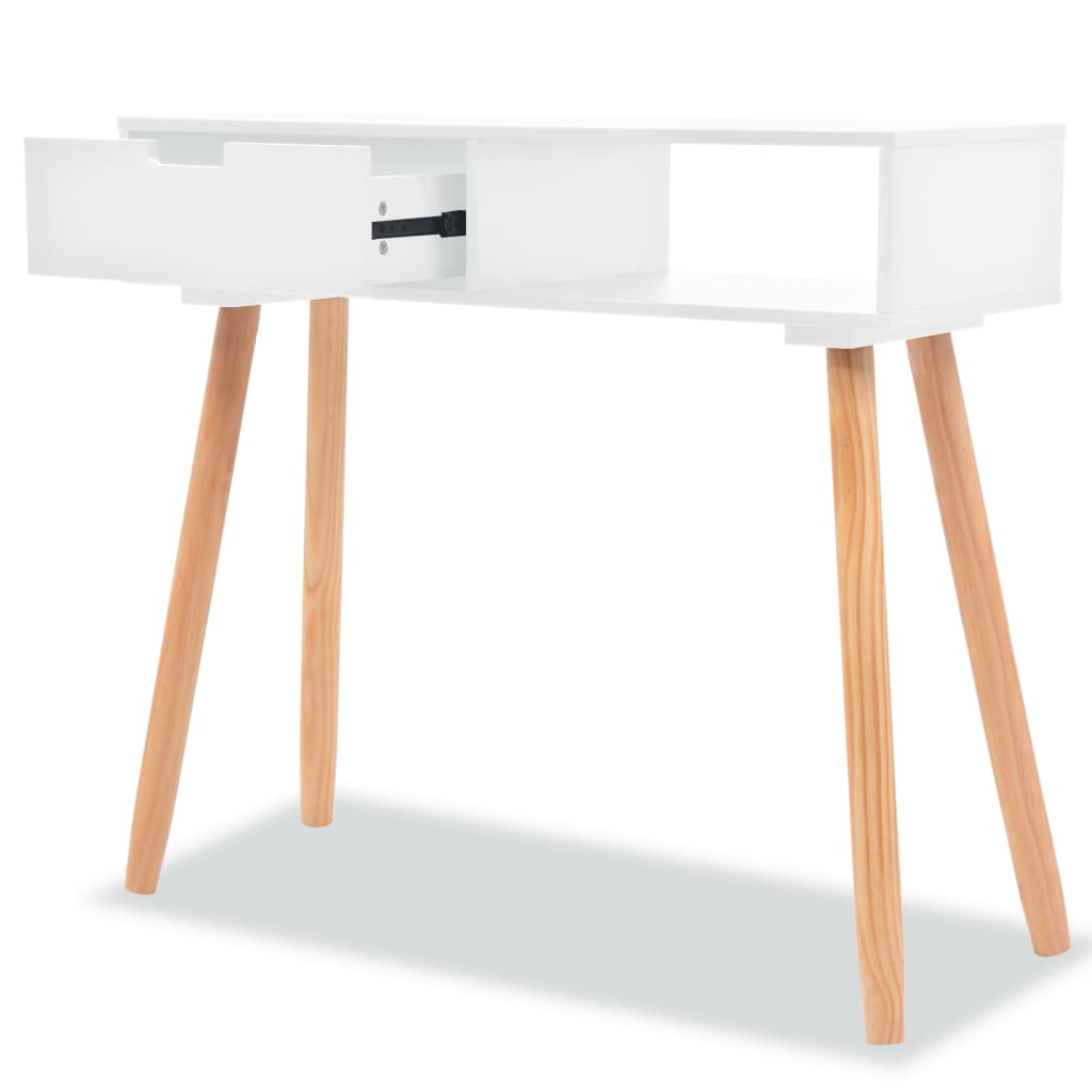 vidaXL Mesa consola de madera maciza de pino blanca 80x30x72 cm