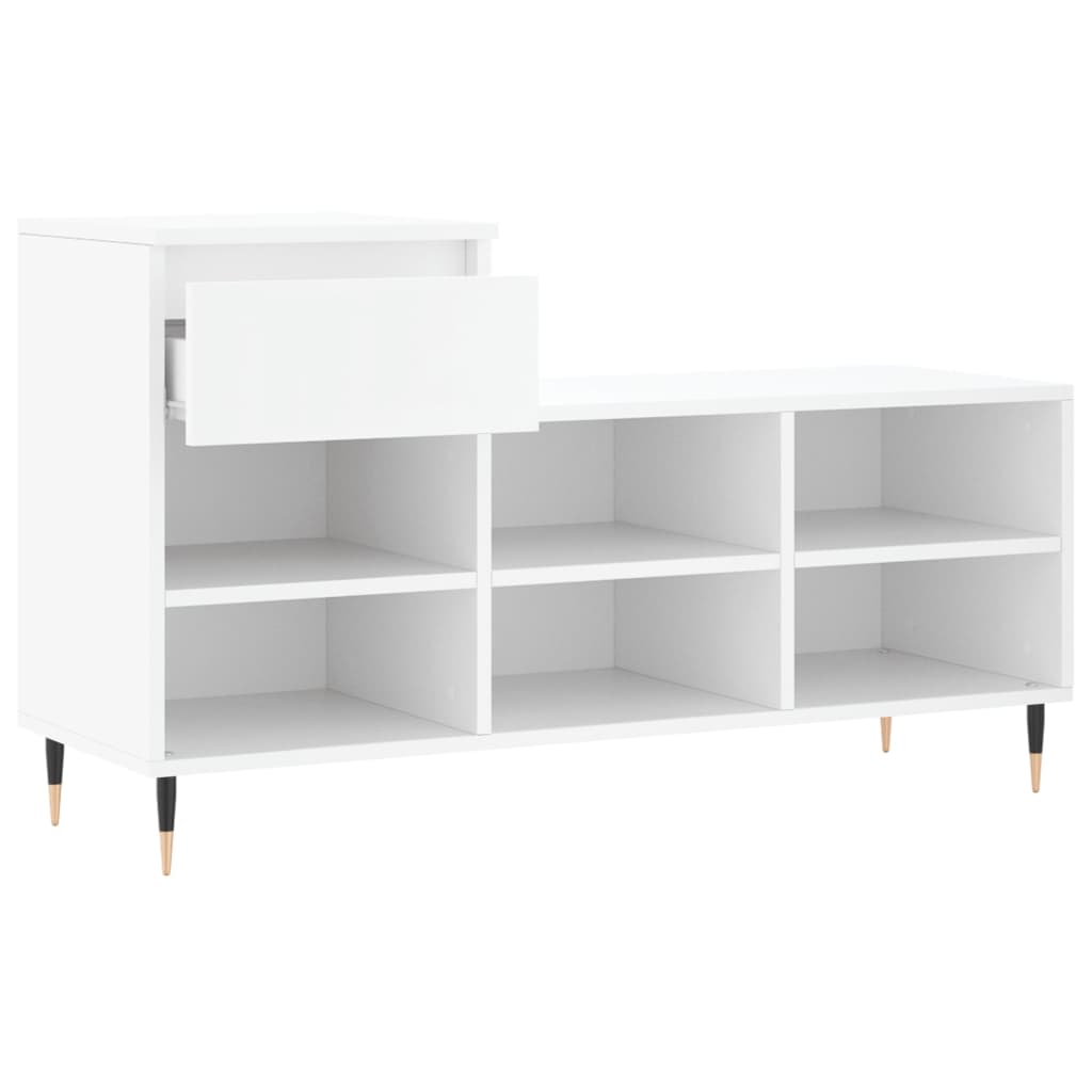 vidaXL Mueble zapatero madera contrachapada blanco 102x36x60 cm