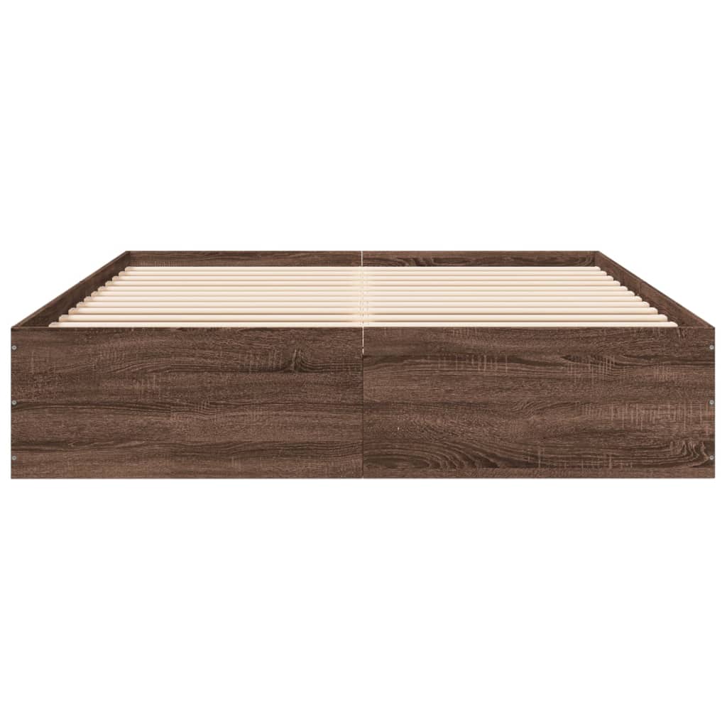 vidaXL Estructura de cama madera de ingeniería marrón roble 150x200 cm