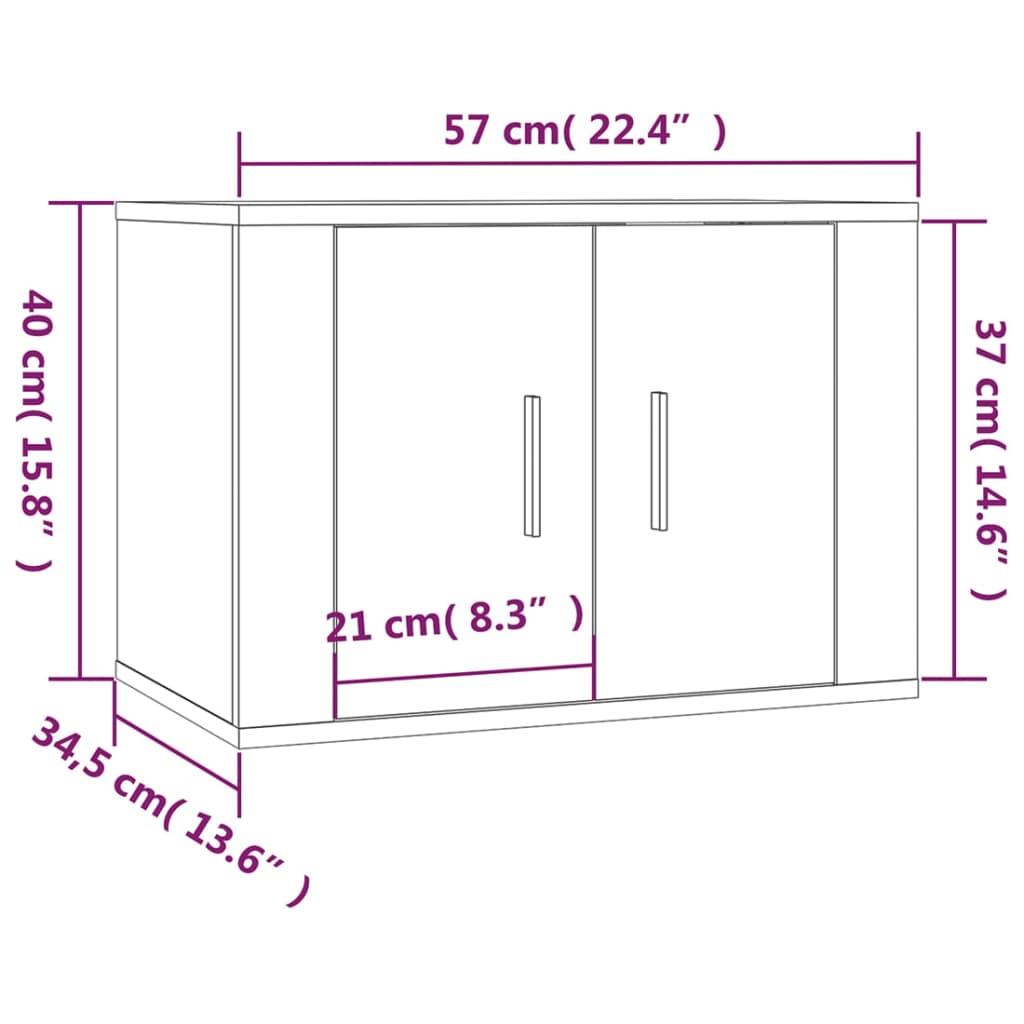 vidaXL Set de muebles de TV 4 pzas madera contrachapada roble ahumado