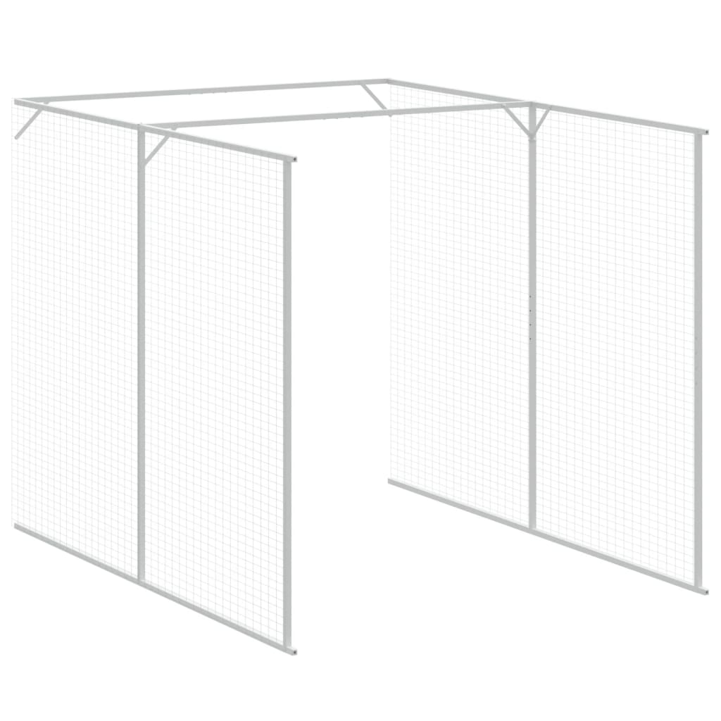 vidaXL Caseta perros corral acero galvanizado gris claro 165x863x181cm