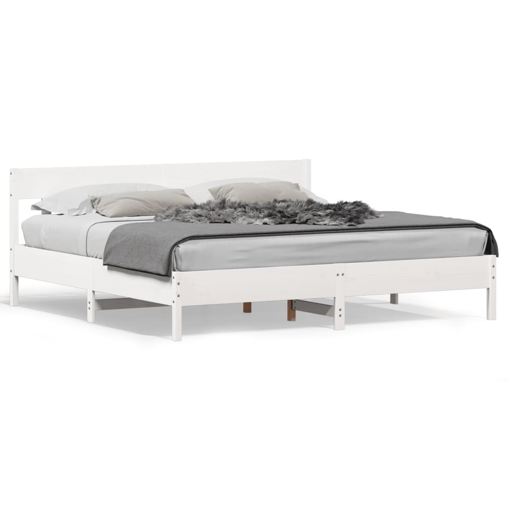 vidaXL Estructura de cama sin colchón madera maciza blanca 200x200 cm