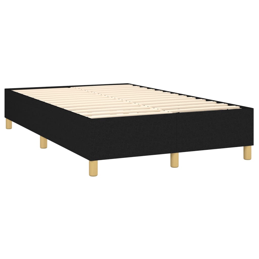 vidaXL Cama box spring con colchón LED tela negro 120x200 cm