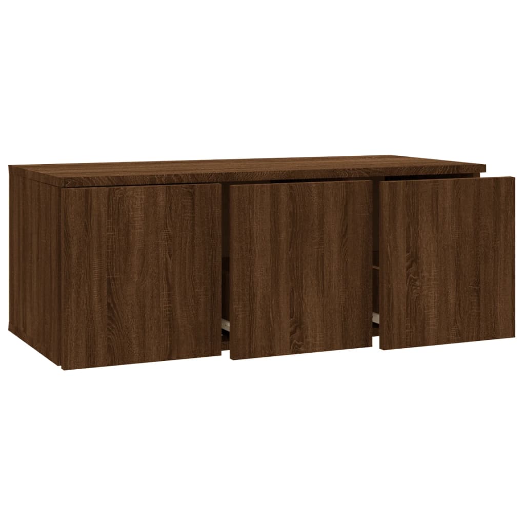 vidaXL Mueble TV madera contrachapada color marrón roble 80x34x30 cm