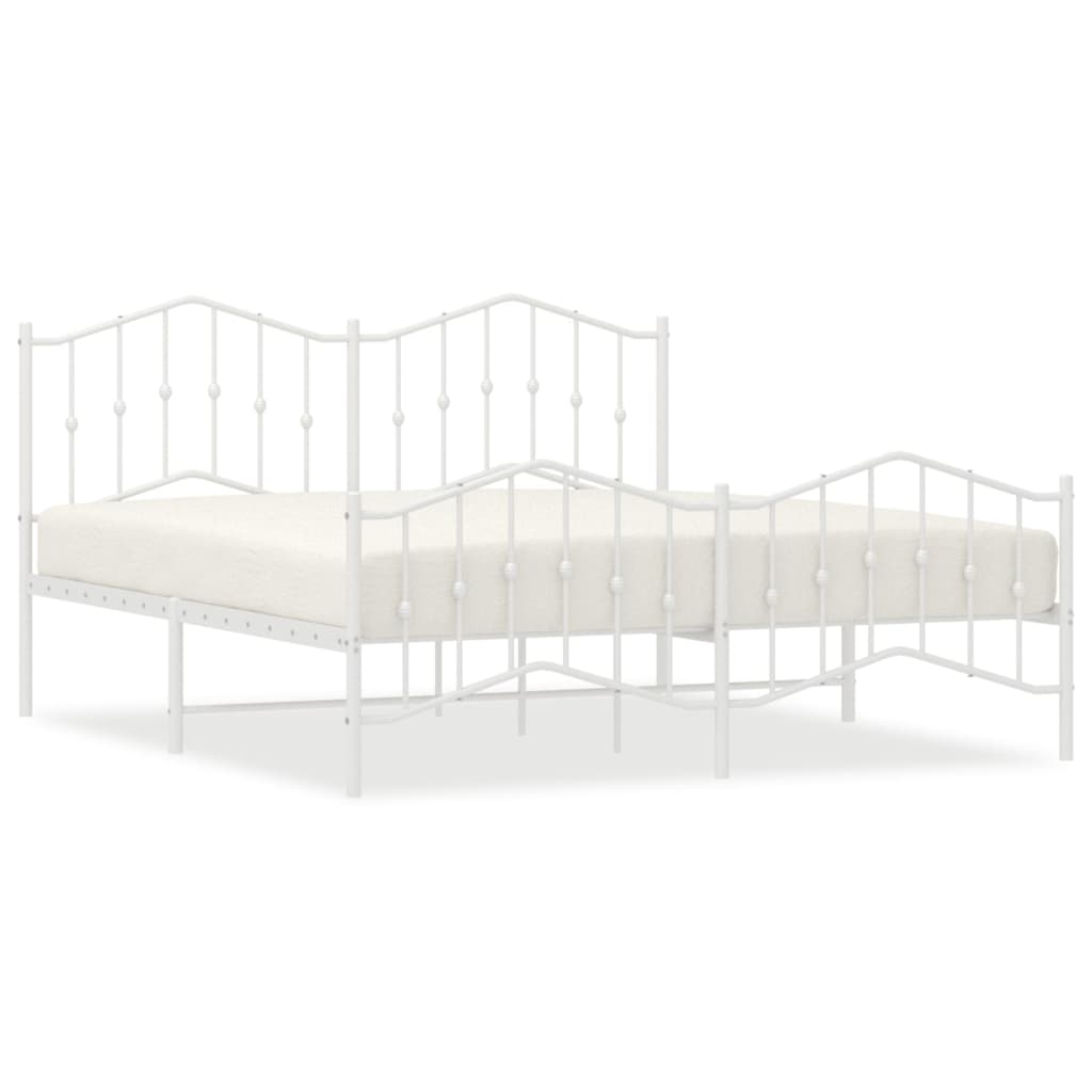 vidaXL Estructura cama sin colchón con estribo metal blanco 183x213 cm