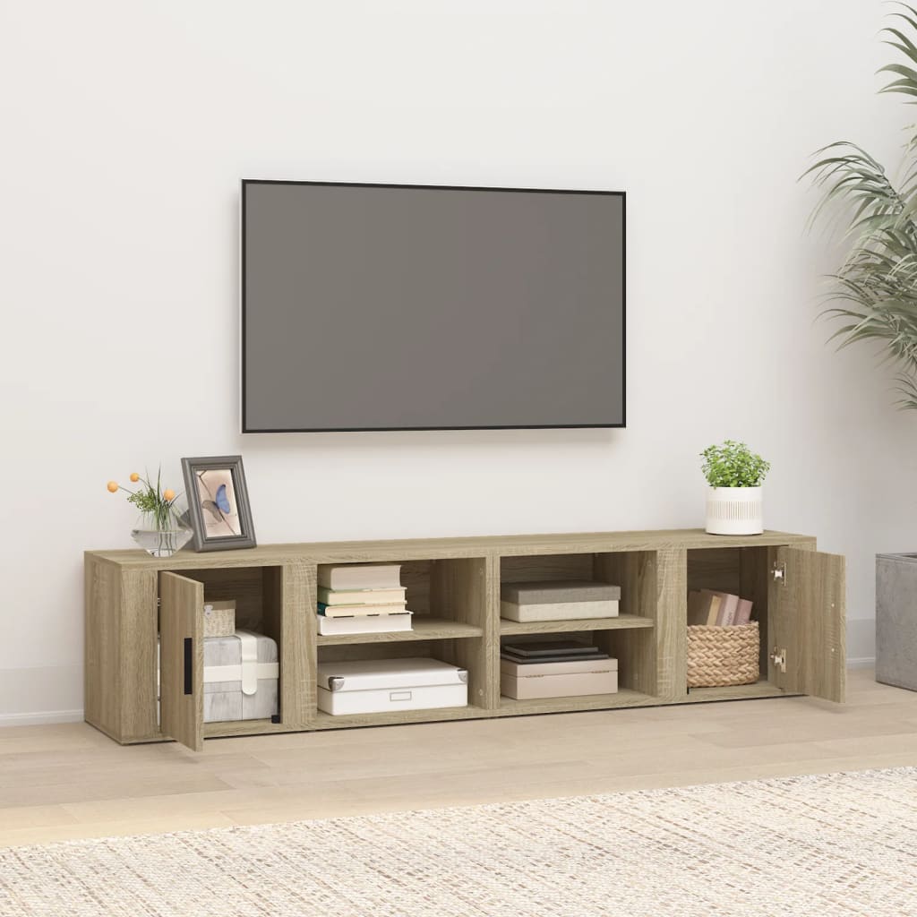 vidaXL Mueble TV 2 uds madera contrachapada roble Sonoma 80x31,5x36 cm