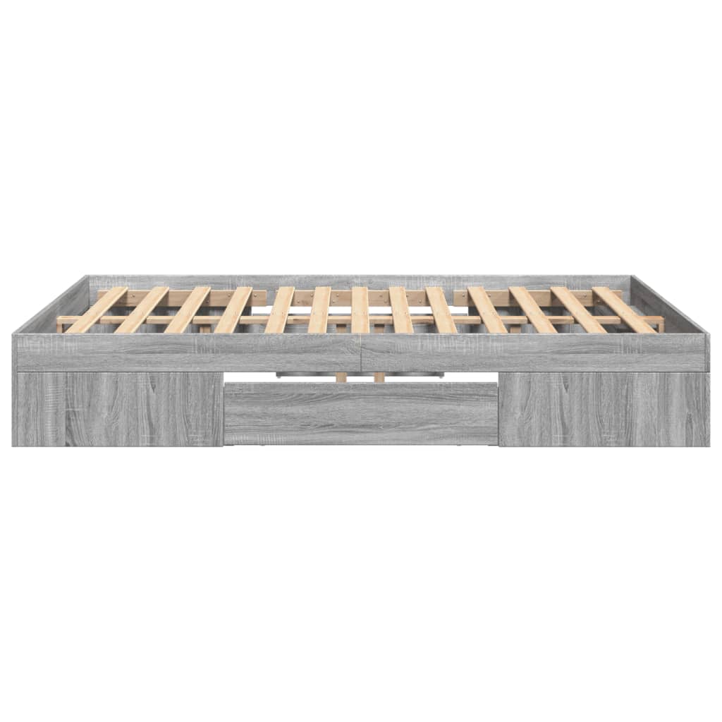 vidaXL Estructura de cama madera de ingeniería gris Sonoma 140x200 cm