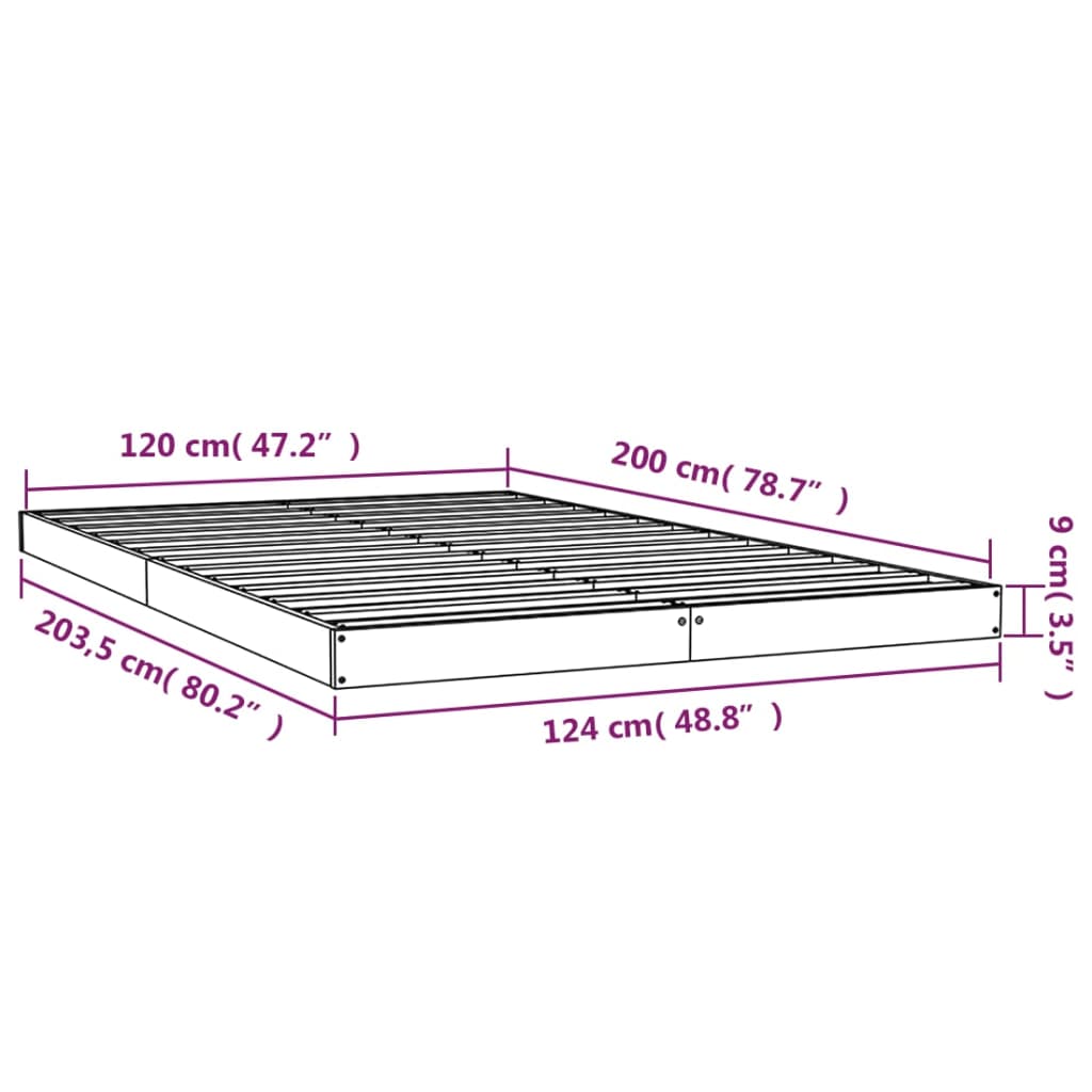 vidaXL Estructura de cama sin colchón madera de pino blanca 120x200 cm