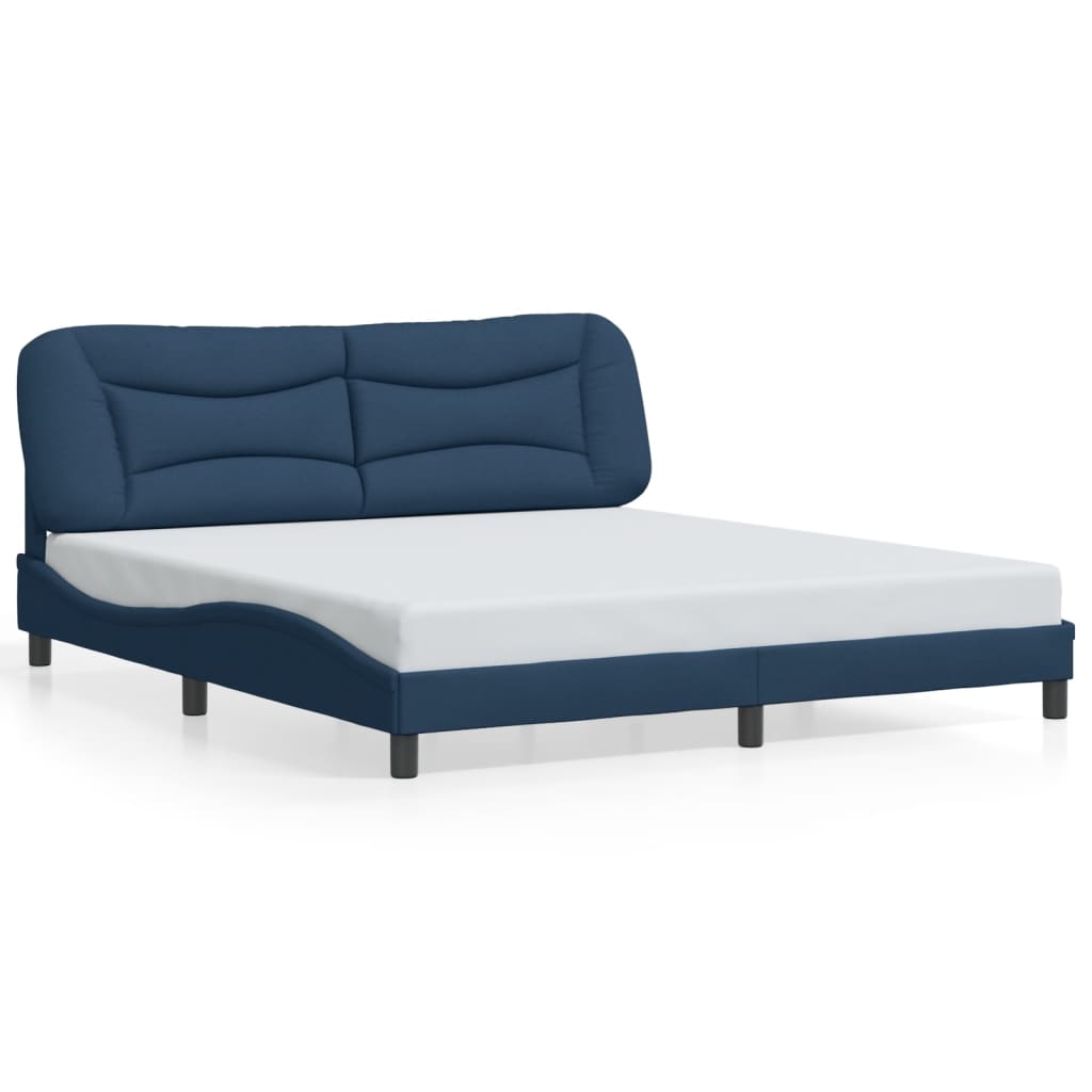 vidaXL Cama sin colchón tela azul 180x200 cm