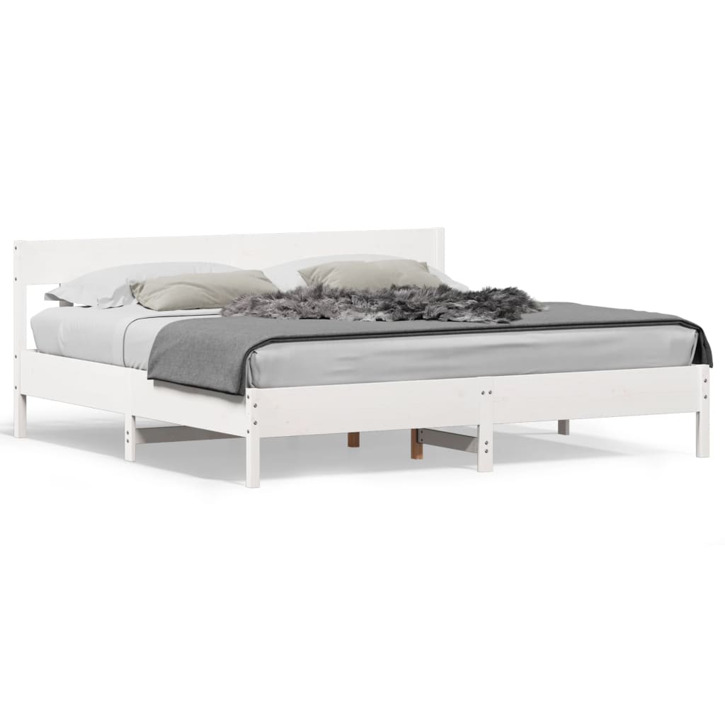 vidaXL Cama sin colchón madera maciza de pino blanca 180x200 cm