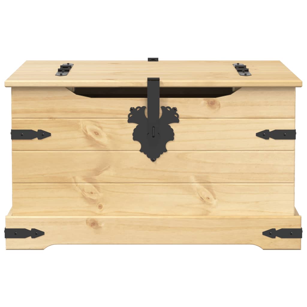 vidaXL Caja de almacenaje Corona madera maciza de pino 78x78x45 cm