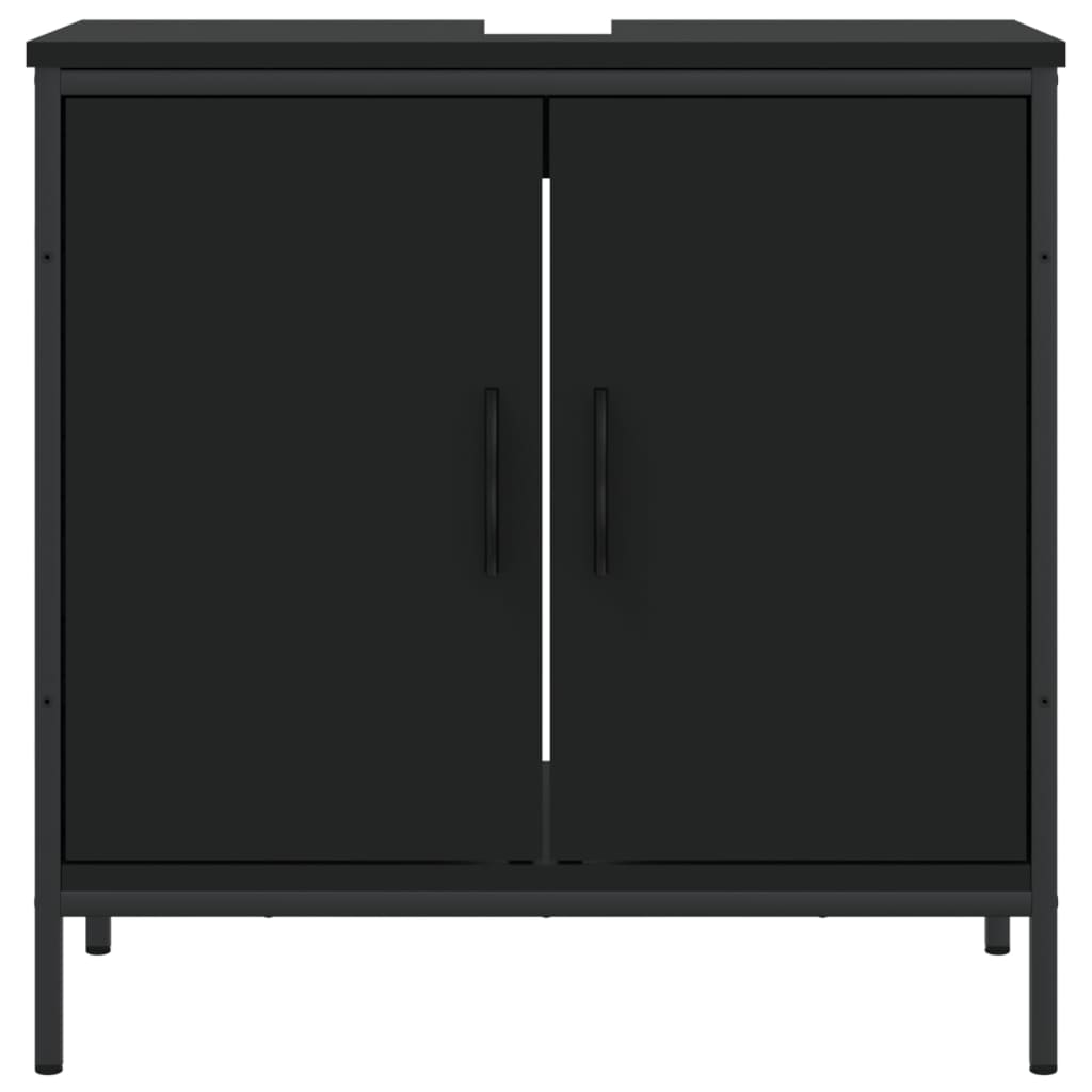 vidaXL Armario para lavabo de baño madera ingeniería negro 60x30x60 cm