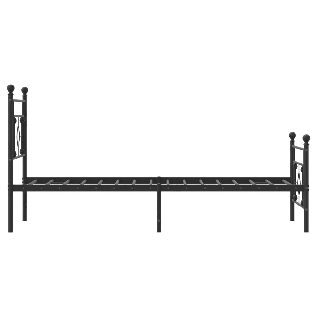 vidaXL Estructura cama sin colchón con estribo metal negro 100x190 cm