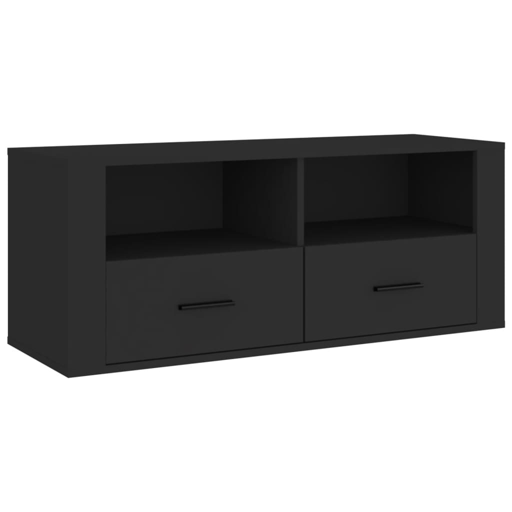 vidaXL Mueble para TV madera contrachapada negra 100x35x40 cm