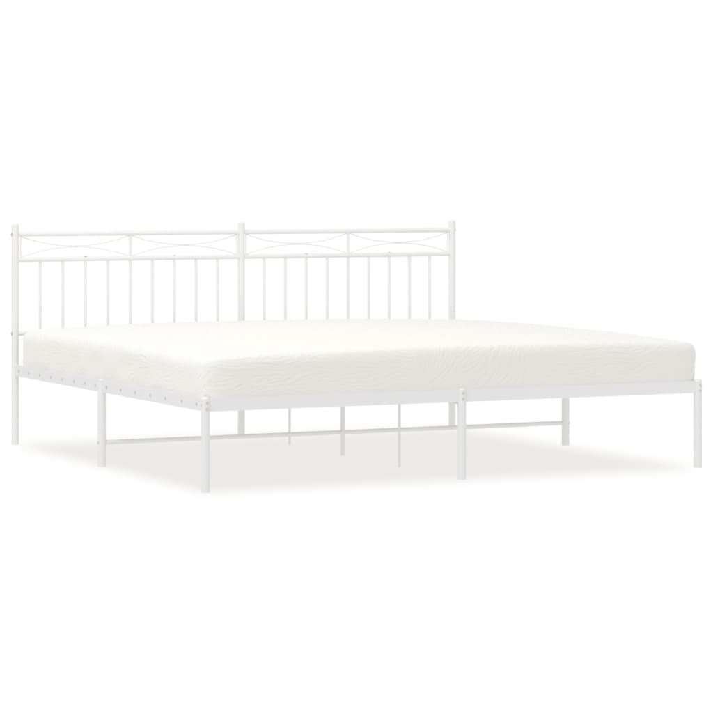 vidaXL Estructura cama sin colchón con cabecero metal blanco 200x200cm