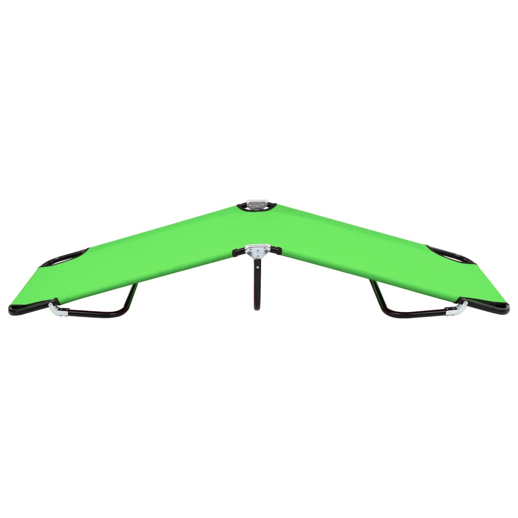 vidaXL Tumbona plegable de acero verde