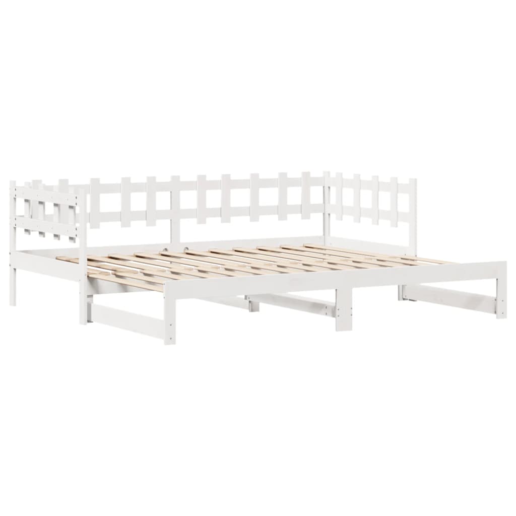 vidaXL Sofá cama nido con cajones madera maciza pino blanca 80x200 cm