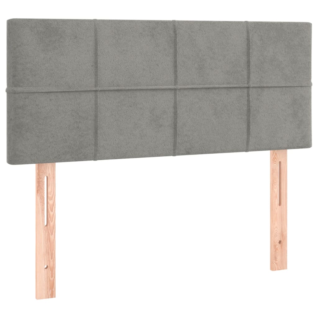 vidaXL Cama box spring con colchón terciopelo gris claro 90x190 cm