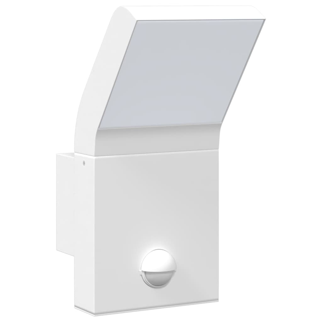 vidaXL Lámpara de pared de exterior LED con sensor aluminio blanco