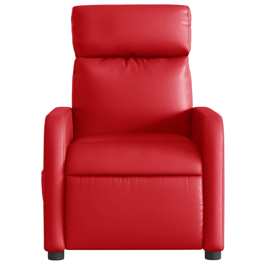 vidaXL Sillón reclinable eléctrico de cuero sintético rojo