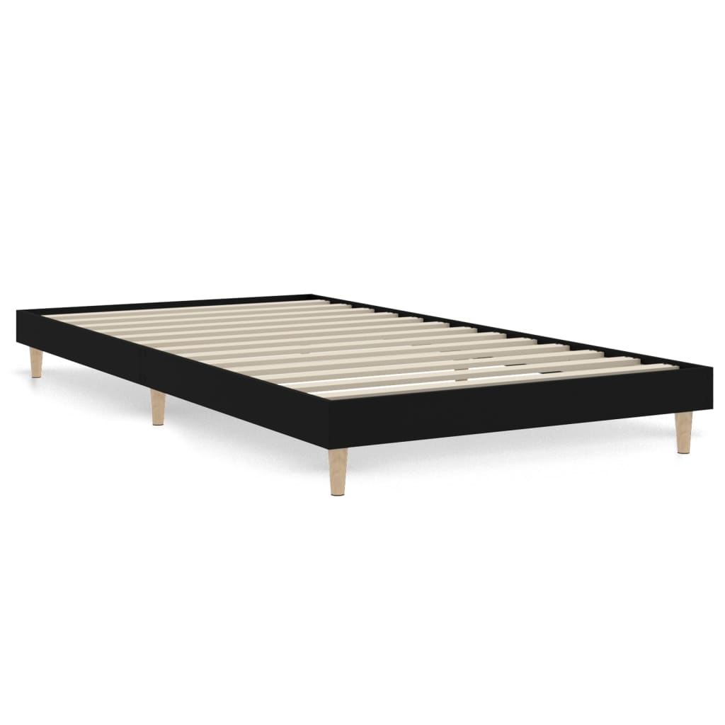 vidaXL Estructura de cama madera de ingeniería negra 90x190 cm