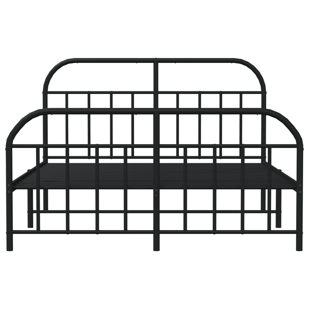 vidaXL Estructura cama sin colchón con estribo metal negro 160x200 cm