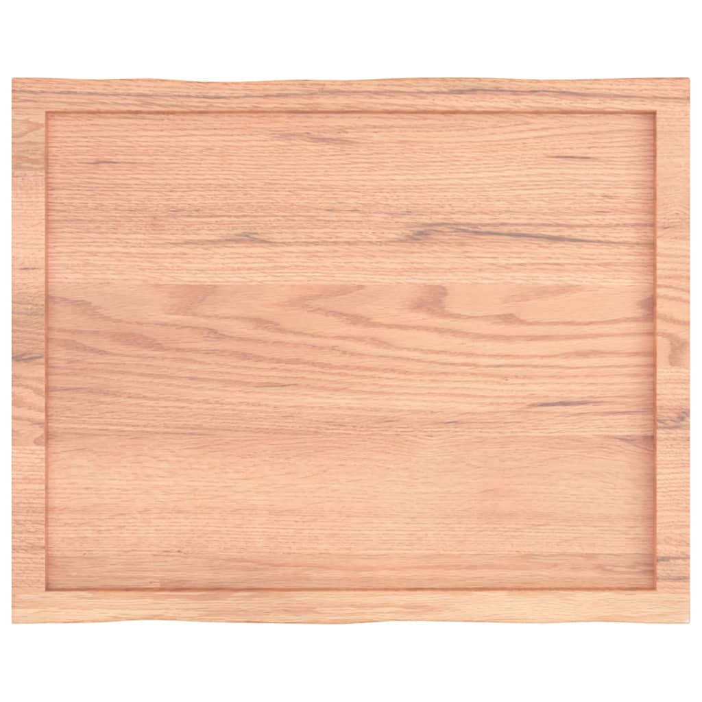 vidaXL Tablero mesa madera tratada borde natural marrón 80x60x(2-4) cm